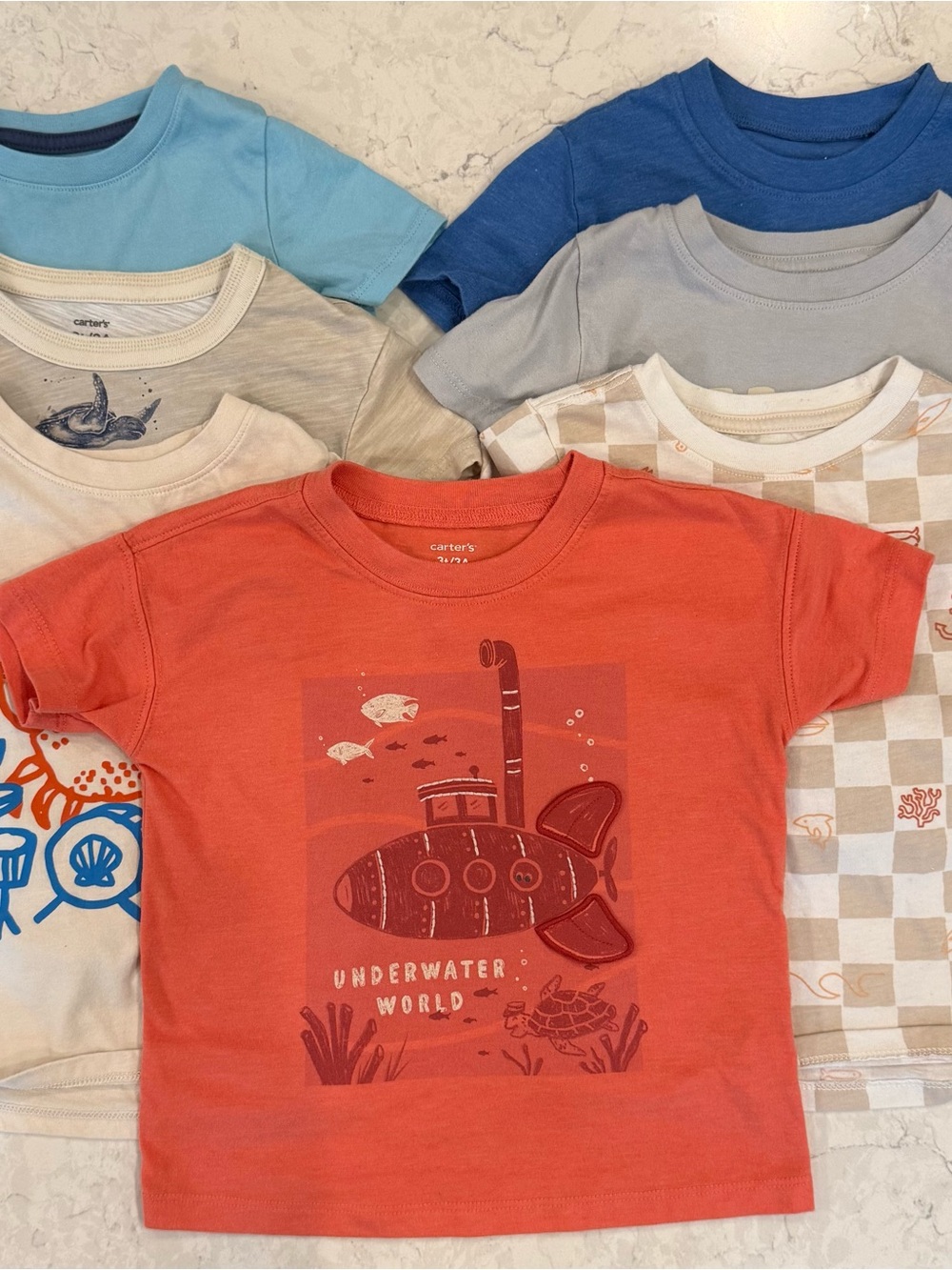 Boys 3T summer fun t-shirts! Bundle of 7 shirts! Carters and Jumping Bean